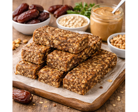 Υγιεινές Μπάρες με Χουρμάδες & Φυστικοβούτυρο