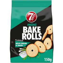 7 DAYS MINI BAKE ROLLS SOUR CREAM & ONION 150gr 7 DAYS MINI BAKE ROLLS SOUR CREAM & ONION 150gr