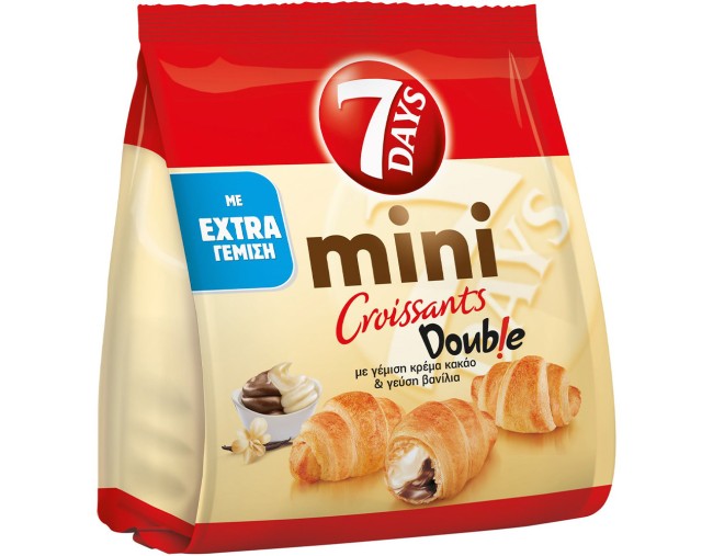7DAYS MINI ΚΡΟΥΑΣΑΝ DOUBLE ΚΑΚΑΟ-ΒΑΝΙΛΙΑ 103gr