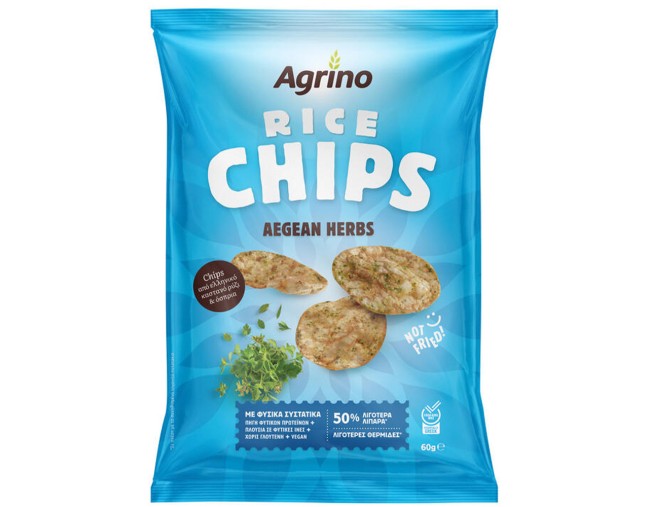 AGRINO RICE CHIPS AEGEN HERBS 60gr