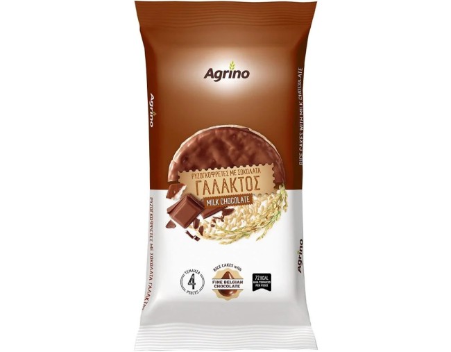 AGRINO ΡΥΖΟΓΚΟΦΡΕΤΕΣ ΜΕ ΓΑΛΑΚΤΟΣ ΣΟΚΟΛΑΤΑ 4τμχ 60gr