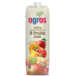 AGROS 100% ΧΥΜΟΣ ΦΡΟΥΤΩΝ ΑΠΟ 8 ΦΡΟΥΤΑ 1lt
