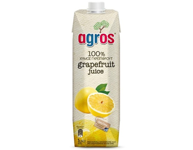 AGROS 100% ΧΥΜΟΣ ΓΚΡΕΙΠΦΡΟΥΤ 1lτ