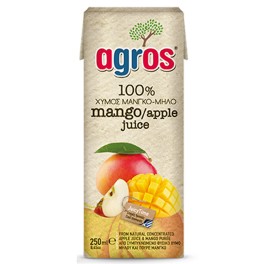 AGROS 100% ΧΥΜΟΣ ΜΑΝΓΚΟ ΚΑΙ ΜΗΛΟ 250ml
