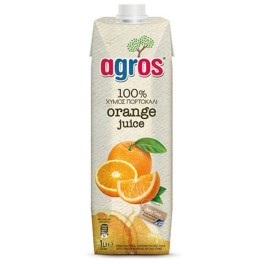AGROS 100% ΧΥΜΟΣ ΠΟΡΤΟΚΑΛΙ 1lt