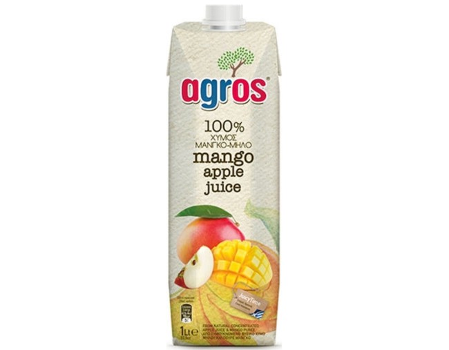 AGROS 100% ΧΥΜΟΣ ΜΑΝΓΚΟ ΚΑΙ ΜΗΛΟ 1lt