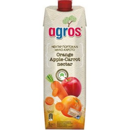 AGROS ΧΥΜΟΣ ΝΕΚΤΑΡ ΠΟΡΤΟΚΑΛΙ ΜΗΛΟ ΚΑΡΟΤΟ 1lt