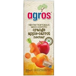 AGROS ΧΥΜΟΣ ΝΕΚΤΑΡ ΠΟΡΤΟΚΑΛΙ ΜΗΛΟ ΚΑΡΟΤΟ 250ml