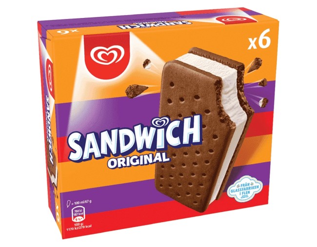 ALGIDA SANDWICH ORIGINAL 6x100ml ΠΑΓΩΤΑ