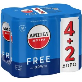 ΑΜΣΤΕΛ FREE ΜΠΥΡΑ 4+2 ΔΩΡΟ 6x330ml ΑΜΣΤΕΛ FREE ΜΠΥΡΑ 4+2 ΔΩΡΟ 6x330ml