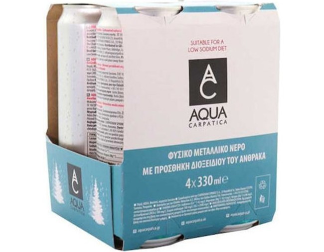 AQUA CARPATICA SPARKLING ΦΥΣΙΚΟ ΜΕΤΑΛΛΙΚΟ ΝΕΡΟ 4x330ml
