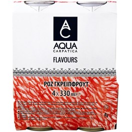 AQUA CARPATICA FLAVOURS PINK GRAPEFRUIT ΜΕ ΦΥΣΙΚΟ ΜΕΤΑΛΛΙΚΟ ΝΕΡΟ 4x330ml