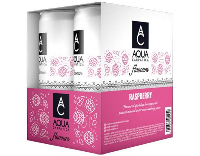 AQUA CARPATICA FLAVOURS RASBERRY ΜΕ ΦΥΣΙΚΟ ΜΕΤΑΛΛΙΚΟ ΝΕΡΟ 4x330ml