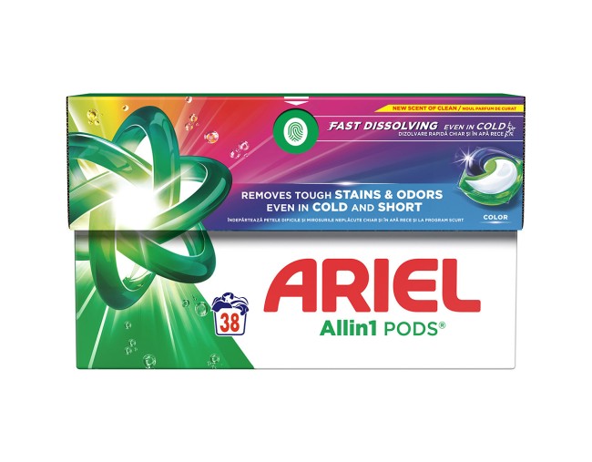 ARIEL COLOR ALL IN 1 PODS ΑΠΟΡΡΥΠΑΝΤΙΚΟ ΠΛΥΝΤΗΡΙΟΥ 38 ΚΑΨΟΥΛΕΣ