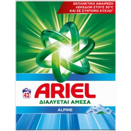 ARIEL AQUA POUDRE ALPINE ΣΚΟΝΗ ΠΛΥΝΤΗΡΙΟΥ ΡΟΥΧΩΝ 42 ΜΕΖΟΥΡΕΣ 2730gr ARIEL AQUA POUDRE ALPINE ΣΚΟΝΗ ΠΛΥΝΤΗΡΙΟΥ ΡΟΥΧΩΝ 42 ΜΕΖΟΥΡΕΣ 2730gr