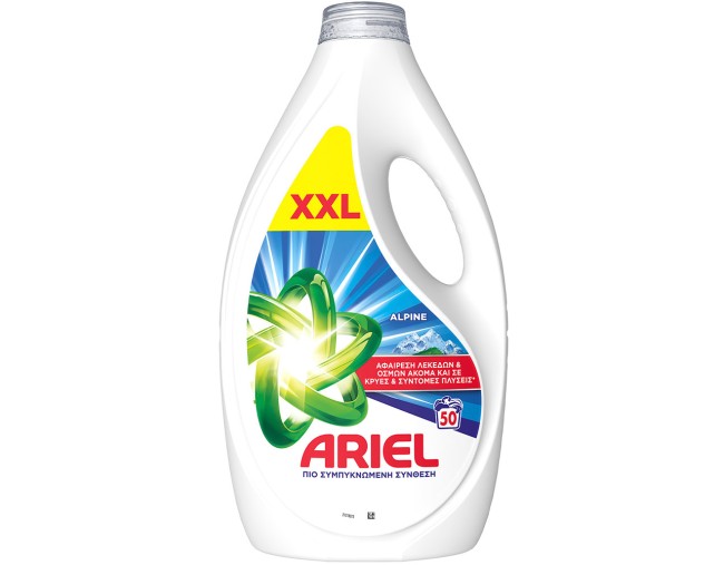 ARIEL ALPINE ΥΓΡΟ ΑΠΟΡΡΥΠΑΝΤΙΚΟ ΠΛΥΝΤΗΡΙΟΥ ΡΟΥΧΩΝ 50 ΜΕΖΟΥΡΕΣ 2250ml