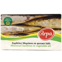 ARPA ΣΑΡΔΕΛΕΣ ΜΑΡΟΚΟΥ ΣΕ ΦΥΤΙΚΟ ΛΑΔΙ 125gr ARPA ΣΑΡΔΕΛΕΣ ΜΑΡΟΚΟΥ ΣΕ ΦΥΤΙΚΟ ΛΑΔΙ 125gr