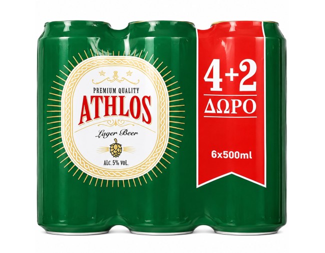 ATHLOS LAGER BEER  4+2 ΔΩΡΟ 500ml