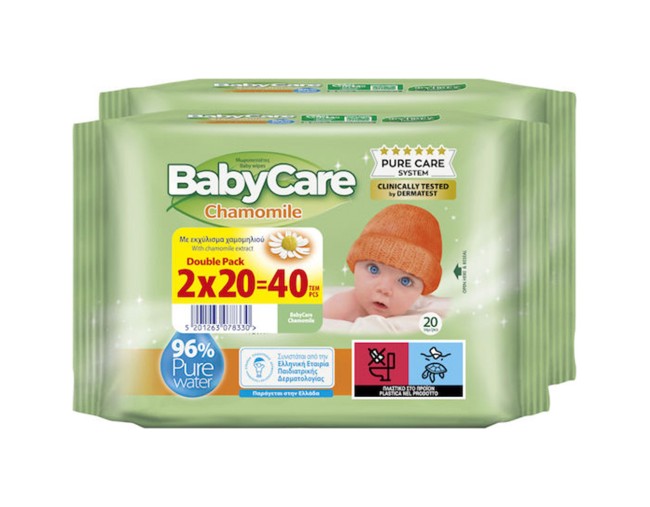 BABY CARE CALMING CHAMOMILE 2x20τμχ
