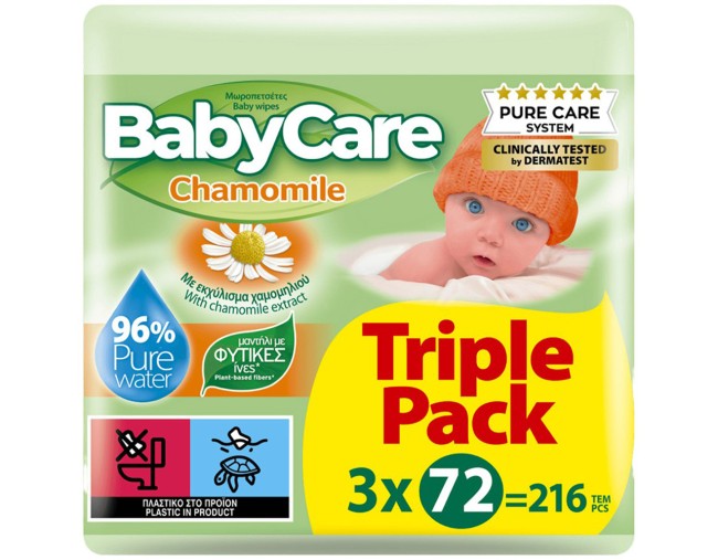 BABY CARE ΜΩΡΟΜΑΝΤΗΛΑ CHAMOMILE 3x72τμχ