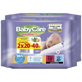 BABY CARE SENSITIVE PLUS ALOE VERA 2x20τμχ