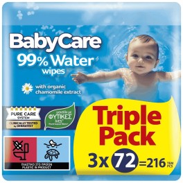 BABY CARE ΜΩΡΟΜΑΝΤΗΛΑ 99% ΝΕΡΟ & ΧΑΜΟΜΗΛΙ 3x72τμχ