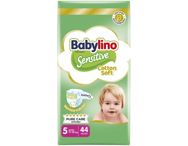 BABYLINO SENSITIVE COTTON SOFT ΠΑΝΕΣ JUNIOR No.5 44τμχ ΕΒΔΟΜΑΔΙΑΙΕΣ ΠΡΟΣΦΟΡΕΣ