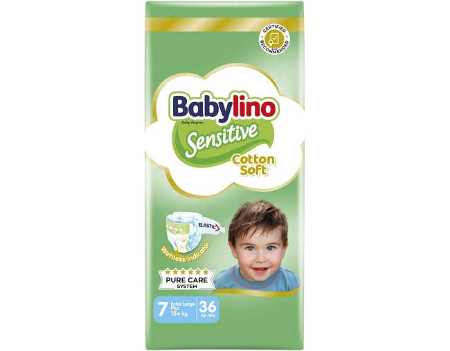 BABYLINO SENSITIVE COTTON SOFT ΠΑΝΕΣ EXTRA LARGE PLUS Νο.7 36τμχ