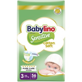 BABYLINO SENSITIVE COTTON SOFT ΠΑΝΕΣ ΜΙDΙ No.3 56τμχ