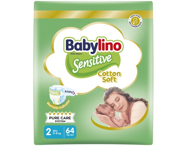 BABYLINO SENSITIVE COTTON SOFT MINI No.2 64τμχ