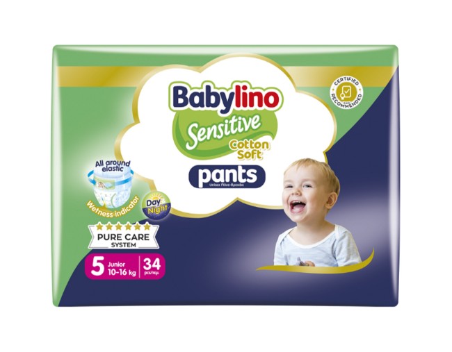 BABYLINO SENSITIVE COTTON SOFT PANTS JUNIOR No.5 34τμχ