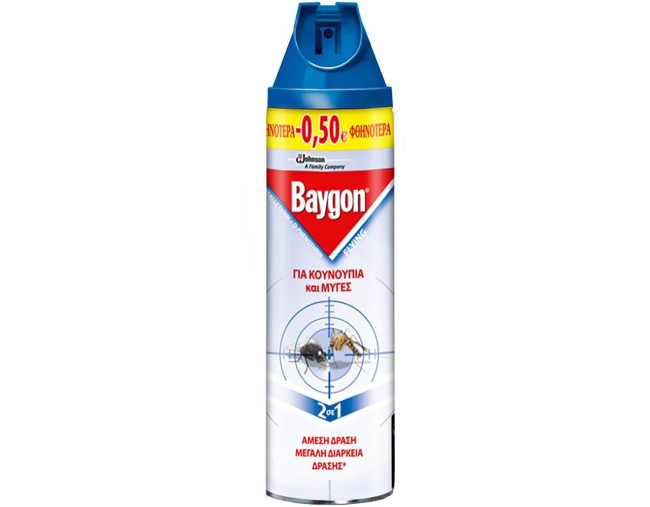 BAYGON SPRAY ΕΝΤΟΜΟΑΠΩΘΗΤΙΚΟ ΓΙΑ ΚΟΥΝΟΥΠΙΑ & ΜΥΓΕΣ 400ml