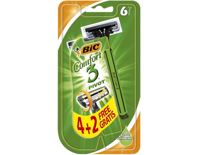 BIC COMFORT PIVOT 3 ΞΥΡΑΦΑΚΙΑ ΜΙΑΣ ΧΡΗΣΗΣ 4+2τμχ