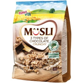 BONAVITA MUSLI 3 TYPES OF CHOCOLATE 375gr