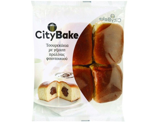 CITY BAKE ΤΣΟΥΡΕΚΑΚΙA ME ΠΡΑΛΙΝΑ ΦΟΥΝΤΟΥΚΙΟΥ 400gr