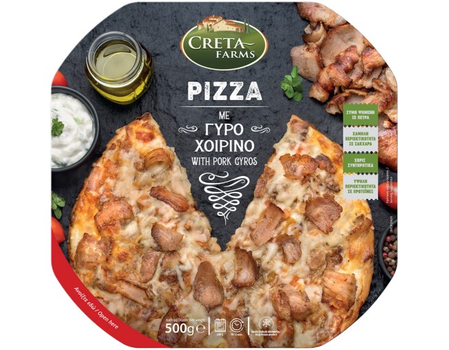CRETA FARMS PIZZA ΜΕ ΓΥΡΟ ΧΟΙΡΙΝΟ 500gr