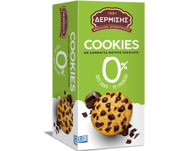 ΔΕΡΜΙΣΗΣ COOKIES 0% ΜΕ ΚΟΜΜΑΤΙΑ ΜΑΥΡΗΣ ΣΟΚΟΛΑΤΑΣ  90gr