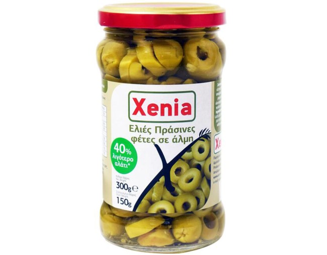 XENIA ΕΛΙΕΣ ΦΕΤΕΣ ΠΡΑΣΙΝΕΣ ΣΕ ΑΛΜΗ 40% ΛΙΓΟΤΕΡΟ ΑΛΑΤΙ 300gr