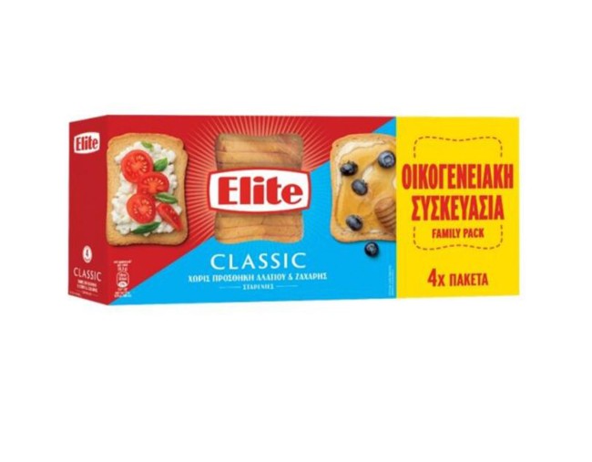 ELITE ΦΡΥΓΑΝΙΕΣ ΣΤΑΡΕΝΙΕΣ ΧΩΡΙΣ ΑΛΑΤΙ ΚΑΙ ΖΑΧΑΡΗ 4τμχ 500gr