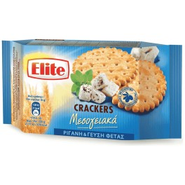 ELITE CRACKERS ΜΕΣΟΓΕΙΑΚΑ ΜΕ ΡΙΓΑΝΗ & ΦΕΤΑ 105gr ELITE CRACKERS ΜΕΣΟΓΕΙΑΚΑ ΜΕ ΡΙΓΑΝΗ & ΦΕΤΑ 105gr