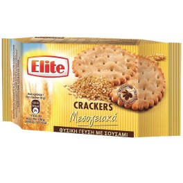 ELITE CRACKERS ΜΕΣΟΓΕΙΑΚΑ ΜΕ ΣΟΥΣΑΜΙ 105gr ELITE CRACKERS ΜΕΣΟΓΕΙΑΚΑ ΜΕ ΣΟΥΣΑΜΙ 105gr