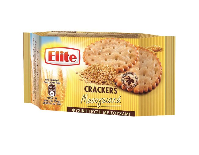 ELITE CRACKERS ΜΕΣΟΓΕΙΑΚΑ ΜΕ ΣΟΥΣΑΜΙ 105gr