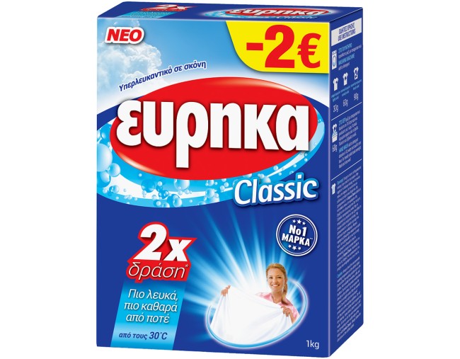 ΕΥΡΗΚΑ CLASSIC ΥΠΕΡΛΕΥΚΑΝΤΙΚΟ ΣΕ ΣΚΟΝΗ 1kg