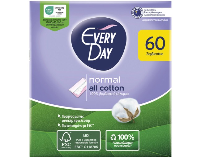 EVERYDAY NORMAL ALL COTTON ΣΕΡΒΙΕΤΑΚΙΑ 60τμχ