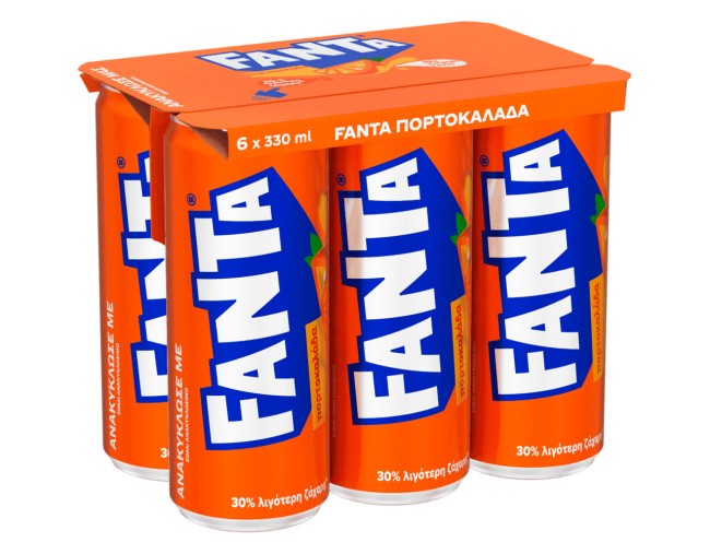 FANTA ΠΟΡΤΟΚΑΛΑΔΑ ΜΕ 30% ΛΙΓΟΤΕΡΗ ΖΑΧΑΡΗ 6x330ml