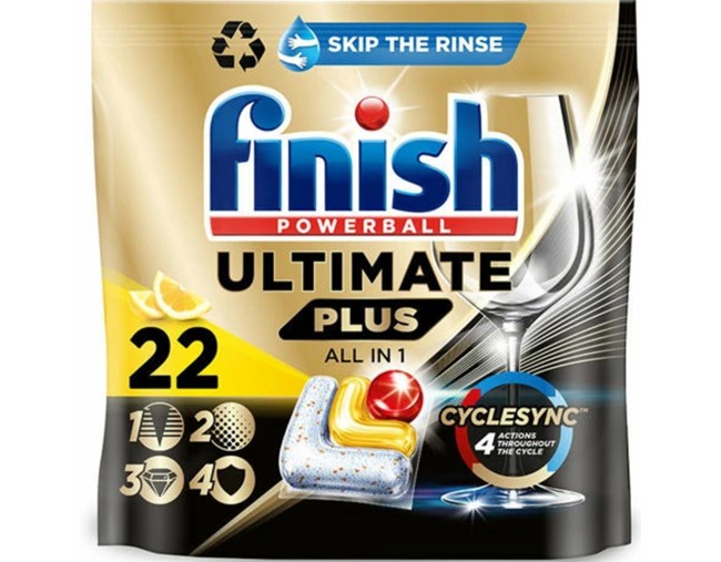 FINISH ULTIMATE PLUS 22 ΤΑΜΠΛΕΤΕΣ ΠΛΥΝΤΗΡΙΟΥ ΠΙΑΤΩΝ ΛΕΜΟΝΙ 268,4gr