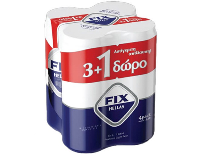 FIX HELLAS ΜΠYΡΑ KOYTI 3+1 ΔΩΡΟ 4x500ml