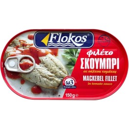 FLOKOS ΦΙΛΕΤΟ ΣΚΟΥΜΠΡΙ ΣΕ ΣΑΛΤΣΑ ΤΟΜΑΤΑΣ 150gr FLOKOS ΦΙΛΕΤΟ ΣΚΟΥΜΠΡΙ ΣΕ ΣΑΛΤΣΑ ΤΟΜΑΤΑΣ 150gr