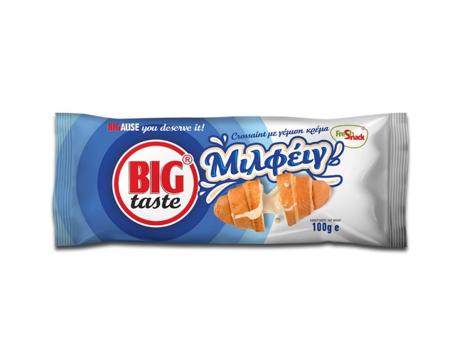 FRESH SNACK BIG TASTE ΚΡΟΥΑΣΑΝ ΜΕ ΚΡΕΜΑ ΜΙΛΦΕΙΓ 100gr