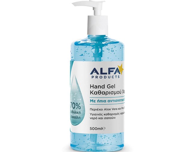 ALFA PRODUCTS GEL ΚΑΘΑΡΙΣΤΙΚΟ ΧΕΡΙΩΝ ΜΕ 70% ΟΙΝΟΠΝΕΥΜΑ 500ml